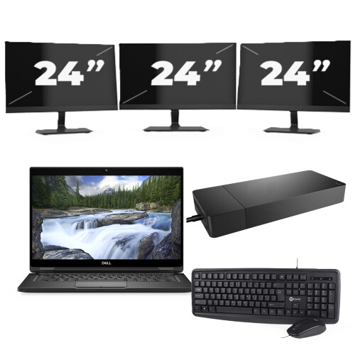 Naam:Dell XPS 13 7390 + 3x 24 inch ...