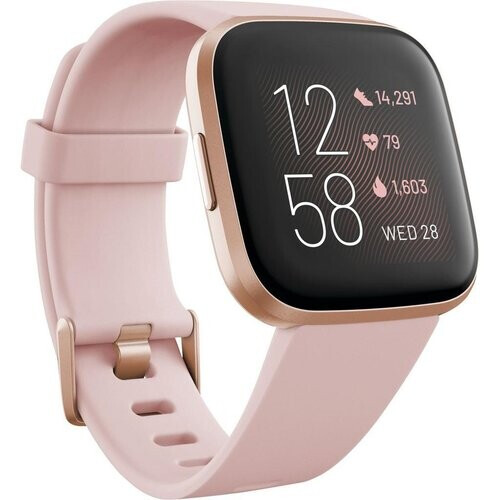 Fitbit - Versa 2 Smartwatch Aluminum - Pink with ...