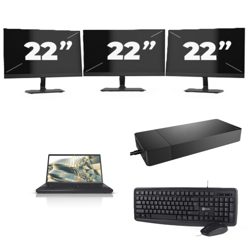 De Fujitsu Lifebook A3510 gecombineerd met drie ...