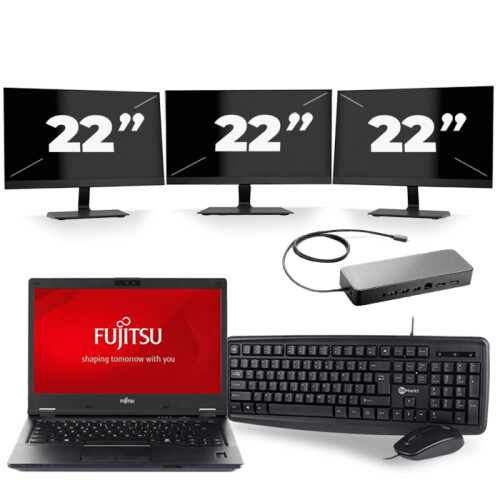 Frontend naam:Fujitsu LifeBook E548 + 3x 22 inch ...