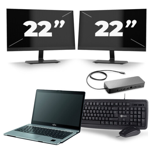 Frontend naam:Fujitsu LifeBook S938 + 2x 22 inch ...