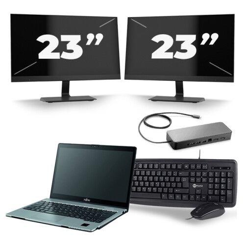 Frontend naam:Fujitsu LifeBook S938 + 2x 23 inch ...