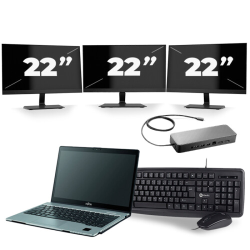 Frontend naam:Fujitsu LifeBook S938 + 3x 22 inch ...