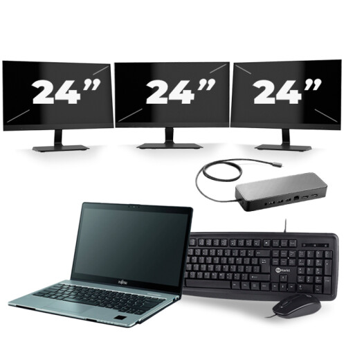 Frontend naam:Fujitsu LifeBook S938 + 3x 24 inch ...