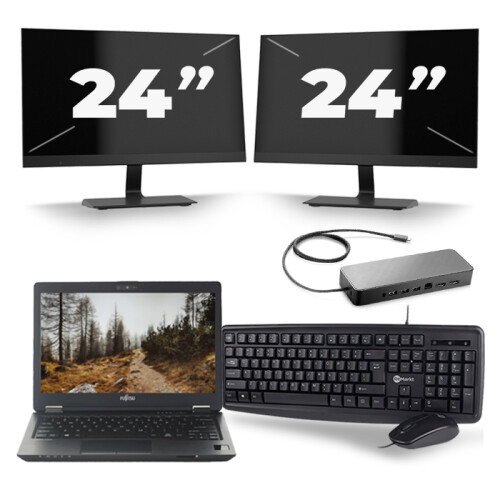 Frontend naam:Fujitsu LifeBook U727 + 2x 24 inch ...