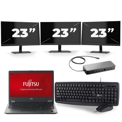 Frontend naam:Fujitsu LifeBook U728 + 3x 23 inch ...