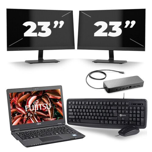 Frontend naam:Fujitsu LifeBook U729 + 2x 23 inch ...