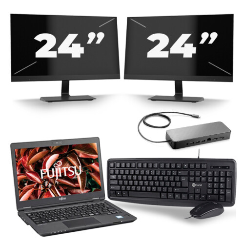 Frontend naam:Fujitsu LifeBook U729 + 2x 24 inch ...