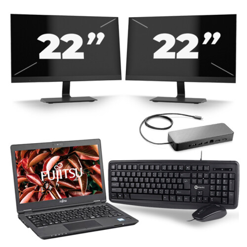 Frontend naam:Fujitsu LifeBook U729 + 2x 22 inch ...