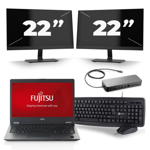 Frontend naam:Fujitsu LifeBook U747 + 2x 22 inch ...