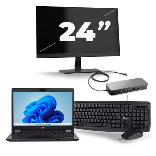 Frontend naam:Fujitsu LifeBook U749 + 1x 24 inch ...