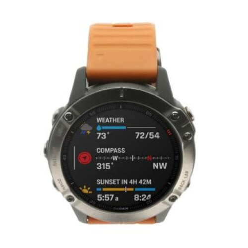 Garmin Fenix 6 Saphir titane orange (0100215814) - ...