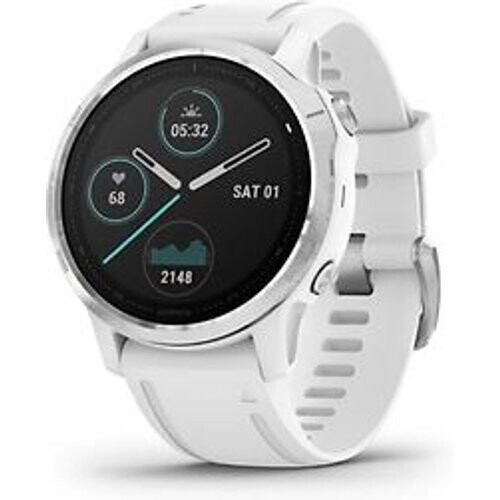 De Garmin Fenix 6S 42 mm in het wit onderscheidt ...