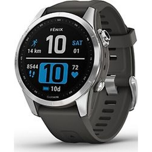 De garmin fenix 7s 42 mm in de kleur zilver ...