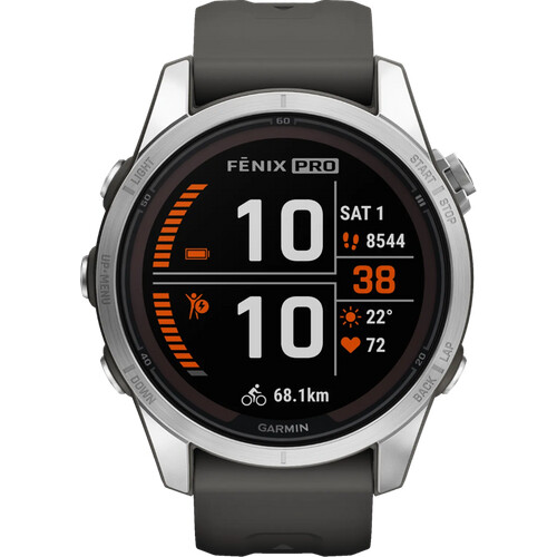 Die Garmin Fenix 7S Pro Solar Silber 42 mm ist ...
