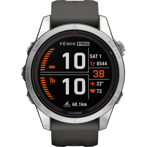 Die Garmin Fenix 7S Pro Solar Silber 42 mm ist ...
