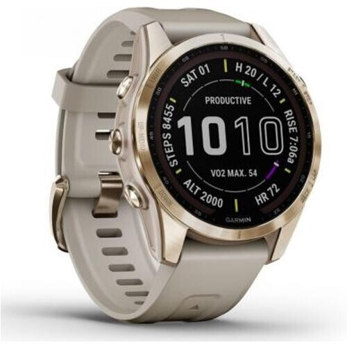 Garmin Fenix 7S Sapphire Solar 42mm dorado crème ...
