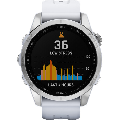 Die Garmin Fenix 7S Silber/Weiß 42 mm ist eine ...