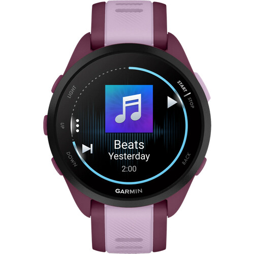 Mit der Garmin Forerunner 165 Music Lila hörst du ...