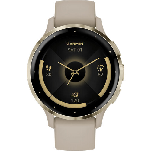 Mit der Garmin Venu 3S Gold/Beige bist du immer ...