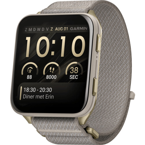 De Garmin Venu X1 Goud is een dunne en ...
