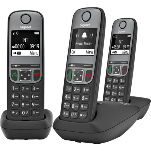 De Gigaset A705 Trio heeft 3 handsets, waardoor je ...