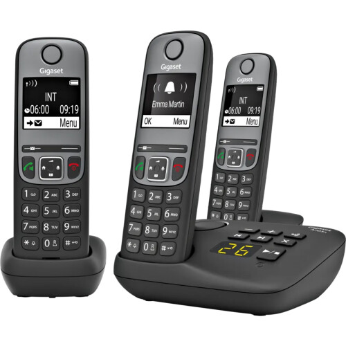De Gigaset A705A Duo heeft 3 handsets, waardoor je ...