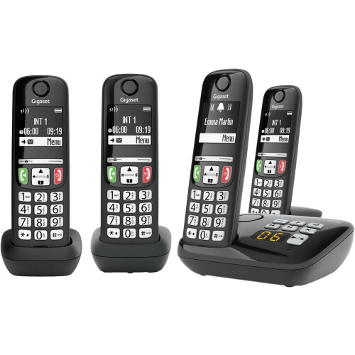 De Gigaset A735A Quattro heeft 4 handsets, ...