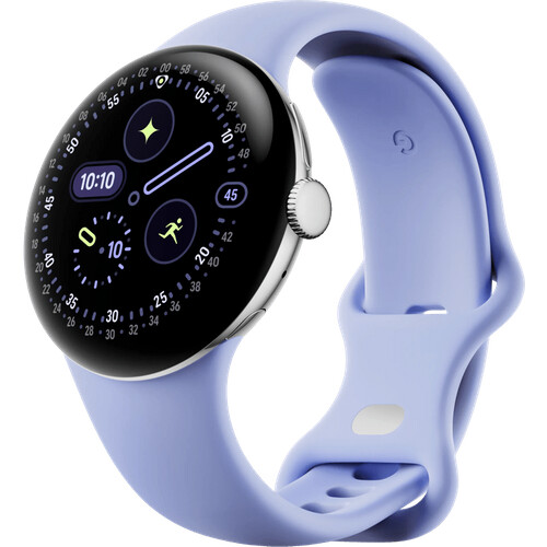 Mit der Google Pixel Watch 4 Silber/Lila 41 mm ...