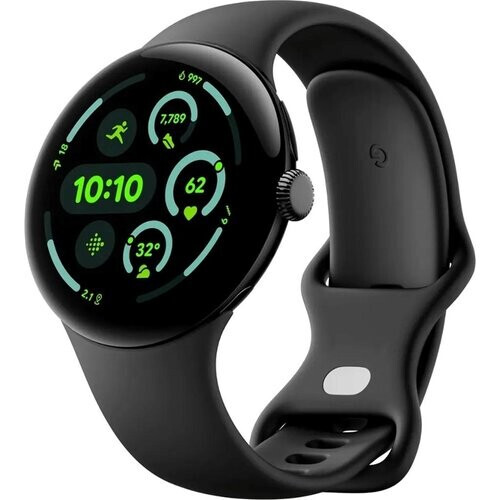 The Google Pixel Watch 3 in matte black features a ...