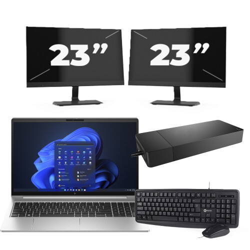 Naam:HP EliteBook 650 G10 + 2x 23 inch ...