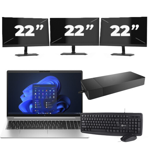 Naam:HP EliteBook 650 G10 + 3x 22 inch ...