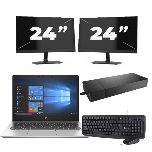 Naam:HP EliteBook 735 G6 + 2x 24 inch ...