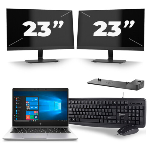 Frontend naam:HP EliteBook 745 G6 + 2x 23 inch ...