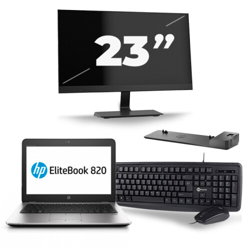 Frontend naam:HP EliteBook 820 G4 + 1x 23 inch ...