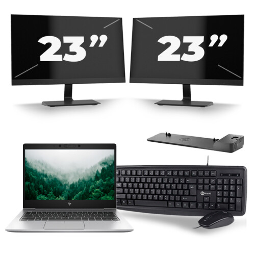 Frontend naam:HP EliteBook 830 G6 + 2x 23 inch ...