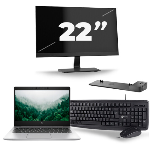 Frontend naam:HP EliteBook 830 G6 + 1x 22 inch ...