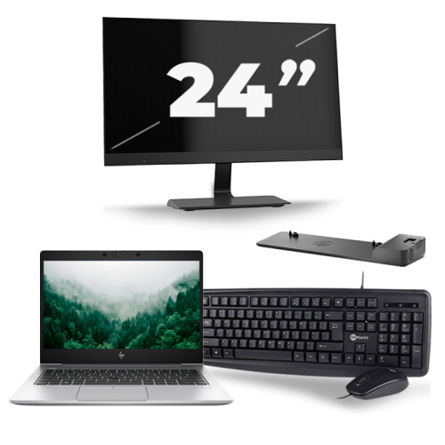 Frontend naam:HP EliteBook 830 G6 + 1x 24 inch ...
