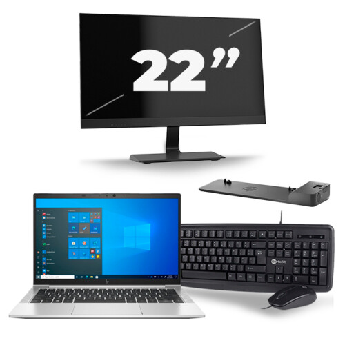 Frontend naam:HP EliteBook 830 G8 + 1x 22 inch ...