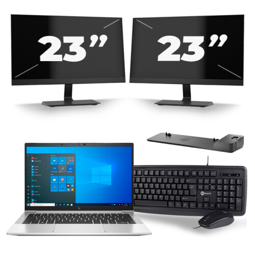 Frontend naam:HP EliteBook 830 G8 + 2x 23 inch ...