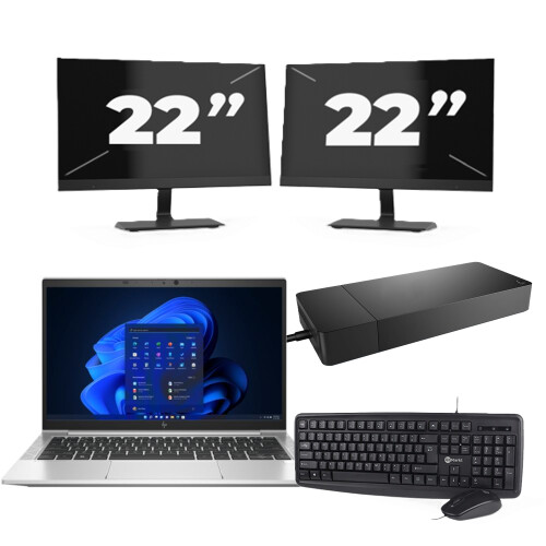 Naam:HP EliteBook 835 G8 + 2x 22 inch ...