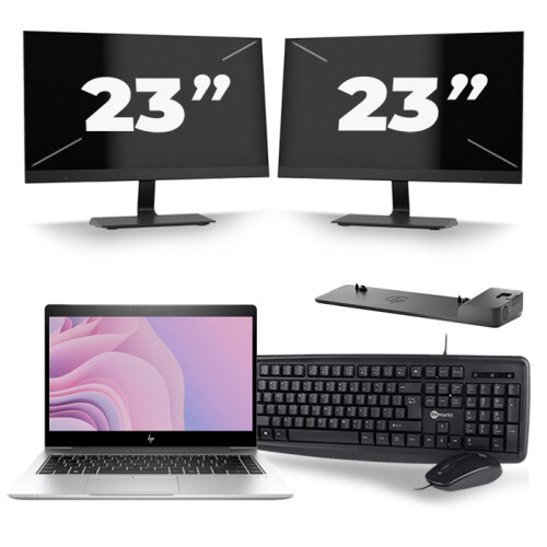 Frontend naam:HP EliteBook 840 G6 + 2x 23 inch ...