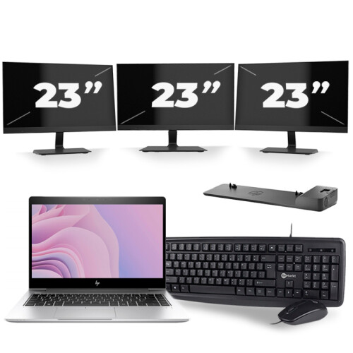 Frontend naam:HP EliteBook 840 G6 + 3x 23 inch ...