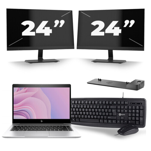 Frontend naam:HP EliteBook 840 G6 + 2x 24 inch ...