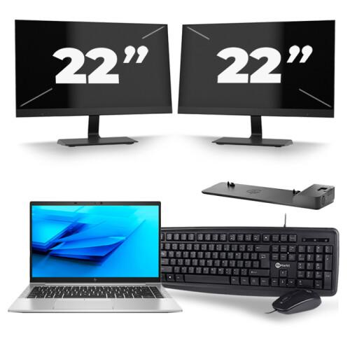 Frontend naam:HP EliteBook 840 G7 + 2x 22 inch ...