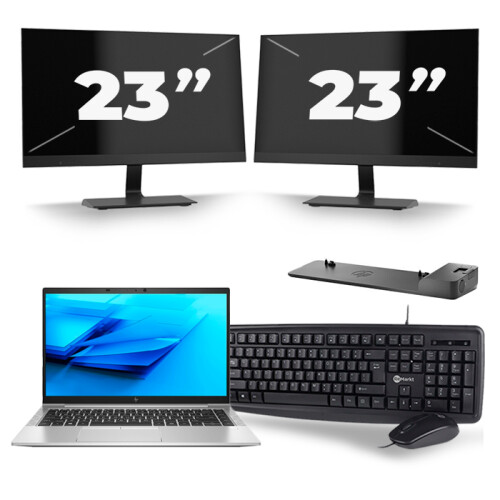 Frontend naam:HP EliteBook 840 G7 + 2x 23 inch ...