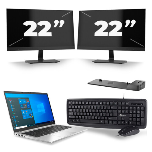 Frontend naam:HP EliteBook 840 G8 + 2x 22 inch ...