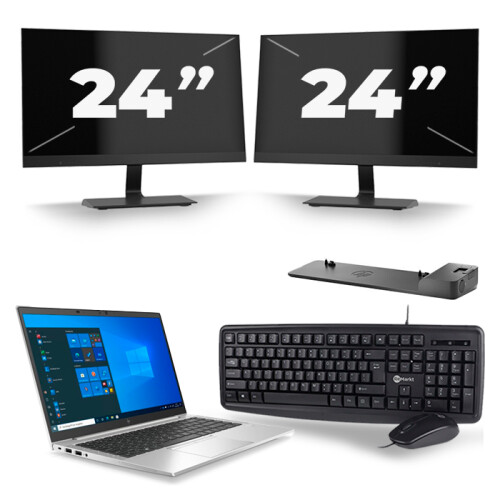 Frontend naam:HP EliteBook 845 G7 + 2x 24 inch ...