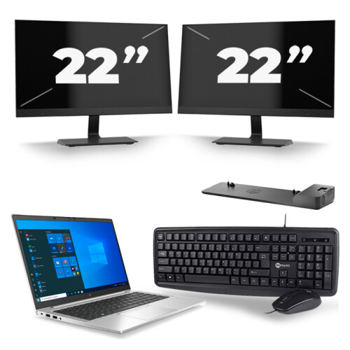 Frontend naam:HP EliteBook 845 G7 + 2x 22 inch ...