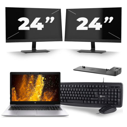 Frontend naam:HP EliteBook 850 G6 + 2x 24 inch ...